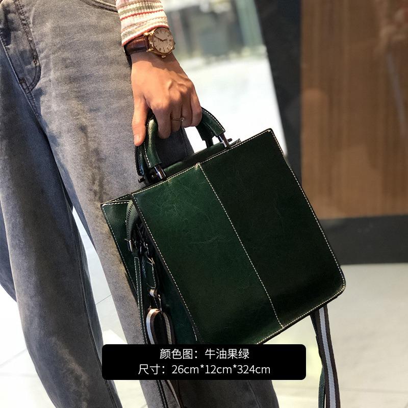 Oil Wax Cowhide Big Bag Women's High-end Commuter Handbag New Retro Large-capacity Shoulder Bag Bag