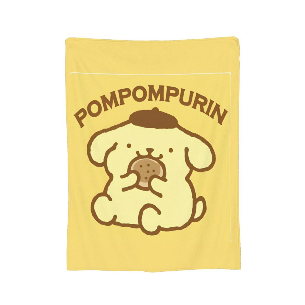 Cute Pom Pom Purin Pattern Blankets Flannel Summer Air Conditioning Breathable Soft Throw Blanket for Home Bedroom Bedspread