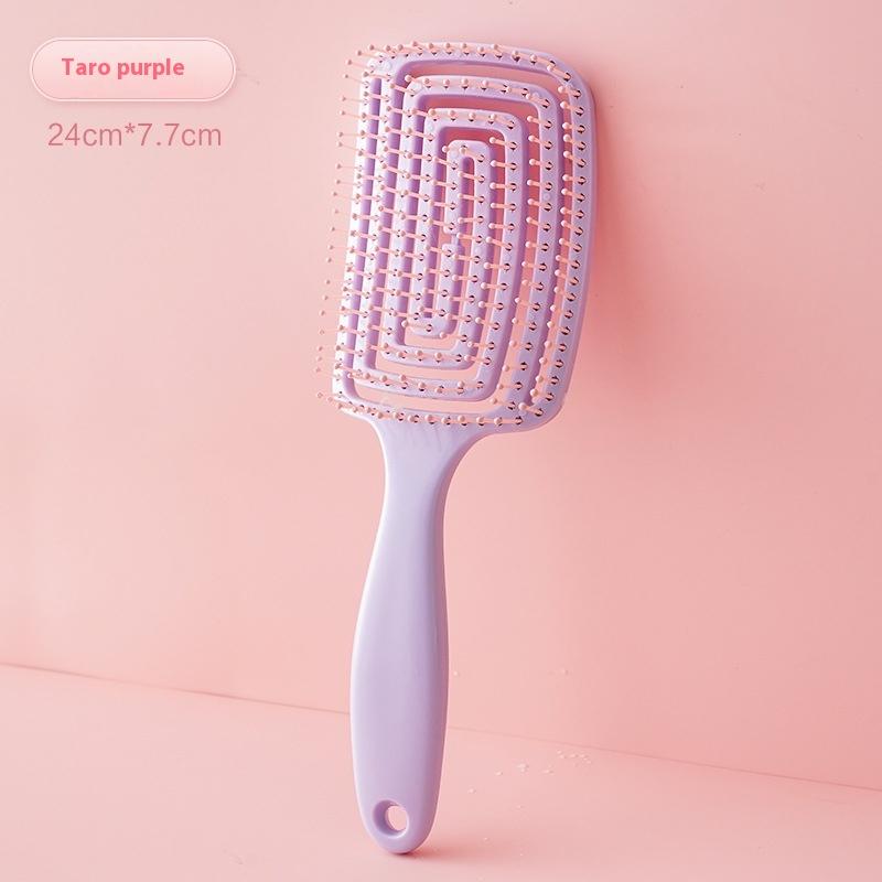 Volumizing Hair Brush for High Crown and Scalp Massage, Bent Rake Comb for Detangling Curly Hair, Cleaning & Styling Tool