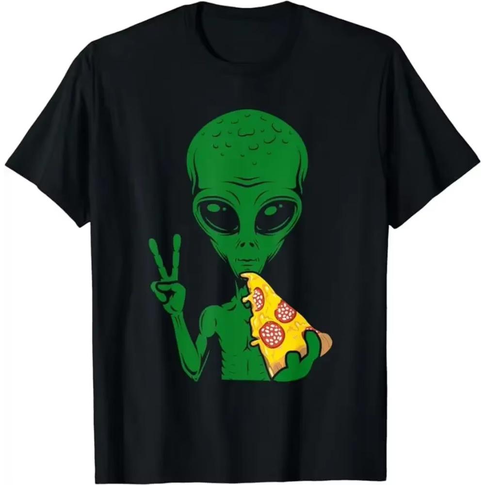 Cute Alien I Come In Peace Space Rave EDM Music Alien T-Shirt Graphic Tee Fashion Short Sleeve Novelty Unisex Short-sleev