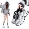 2024 Sneaker Damen Plateau Flache Schuhe Damenschuhe Grau Lässige Trainer Damen Klobige Sneaker Damenschuhe D63