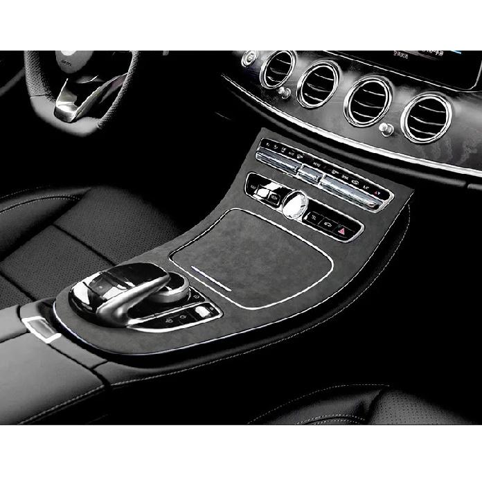 

Для Mercedes Benz E-Class W213 2016 2017 2018 Автомобільна Центральна Декоративна Накладка Панелі Перемикання Передач Верхня Захисна Оболонка з Замші Alcant ara Suede чорний