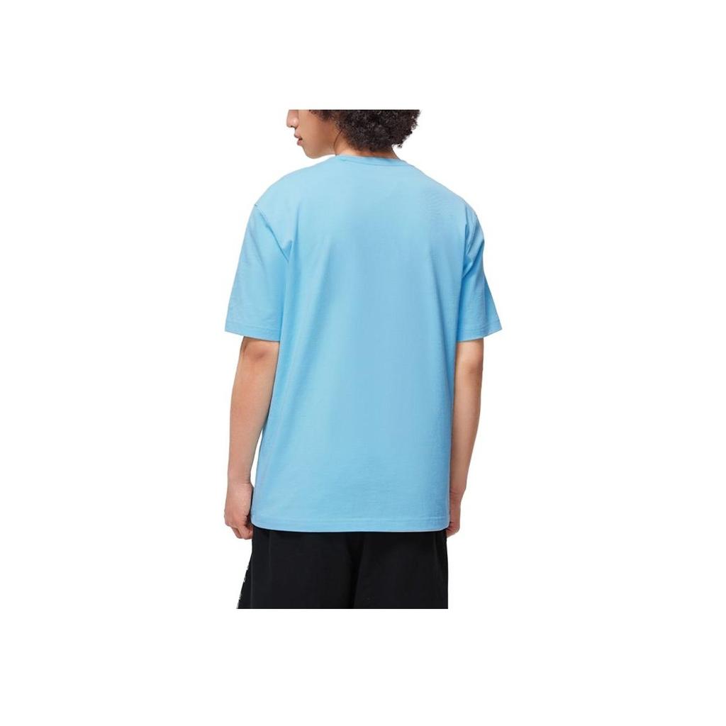 Li-Ning Sports Life Series Tree Brand Logo Print Round Neck Short Sleeve T-Shirt Men Tops Ice-Blue AHST183-3