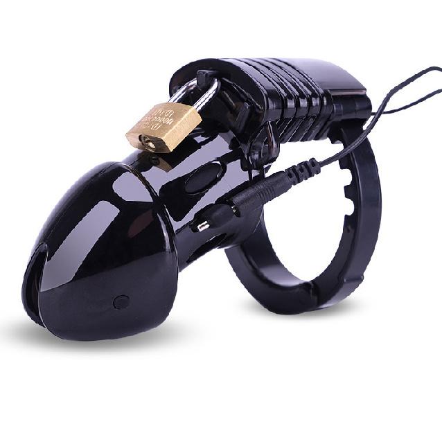 Electric Shock Pulse Men's Plastic Silicone Chastity Lock Alternative Toys Sex Adult Supplies