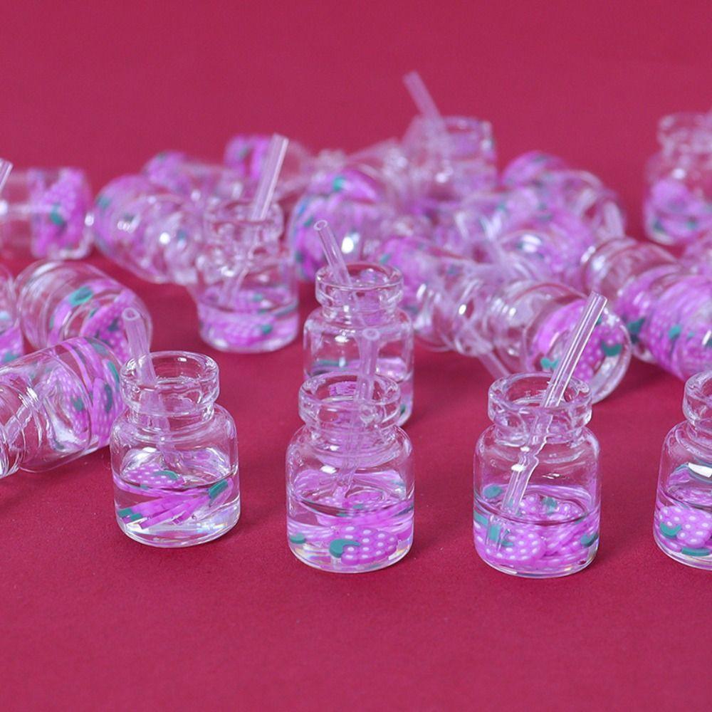 

5 шт. 1,8*1,3*2,4 см имитация соломы с фруктами 10 стилей бутылка для напитка 1/6 1/12 украшение для кукольного домика