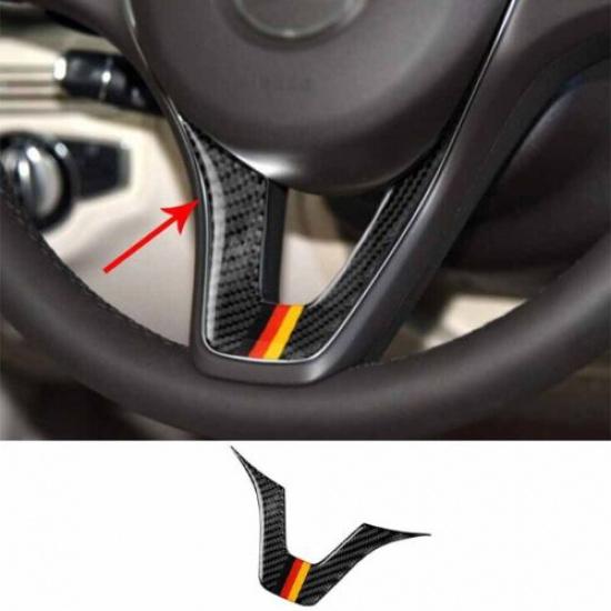 Inner Steering Wheel Sheet Panel 16-22 For Benz GLC Cover Trim Real Carbon Fiber