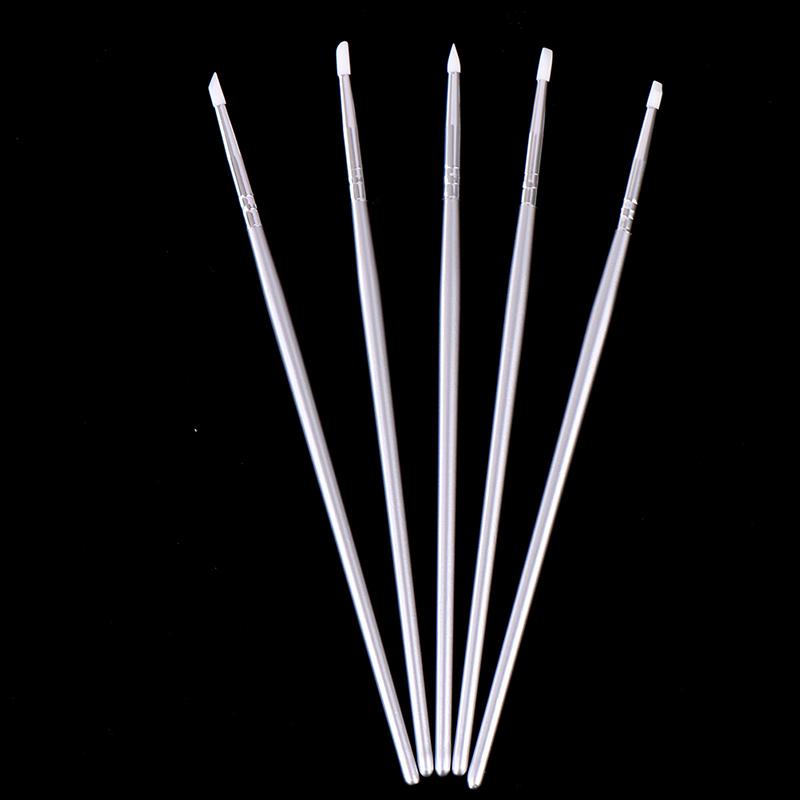 5Pcs Nail Art Silicone Point Nail Carving Pen Dotting Tools Sculpture Pen Crafts