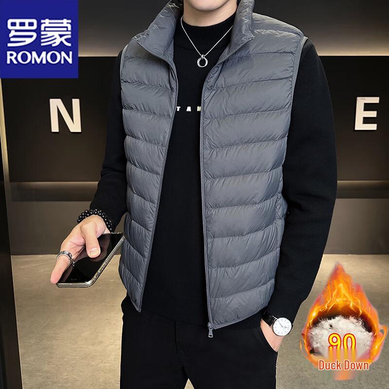 ROMON Men's Stand-Collar Down Vest