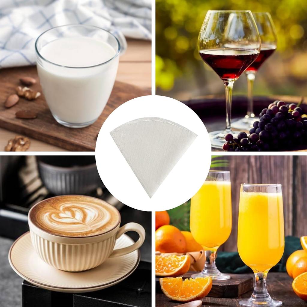 RuiChy Coffee Set of Pure Linen Cone Paper Washable and Easy To for and Cafe Use Filters, 3, Filters, Reusable, Clean, Home, Office,