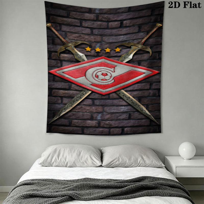 Spartak Moscow Storm Wall Hanging Printed Fabric Blanket Decorative Tapestries for Bedroom Living Room Home Decor
