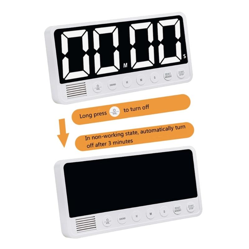 Count Up/Down Timer Tabletop Magnetic Timer for Office Kitchen Rechargeable Digital Timer Stopwatch LED Display Timer