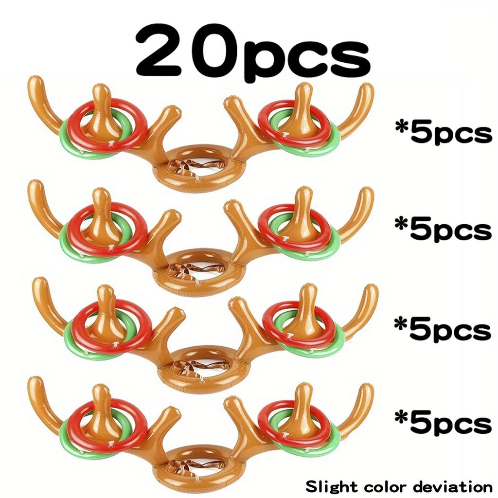 4/3/2/1sets Brown Reindeer Horn Throwing Ring Game - Suitable for Christmas Party Games, Family Party Games, Party Activities