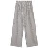 Women's High-Waisted Wide-Leg Black & White Striped Pants - Summer Petite, Slimming, Thin, and Loose Fit, 145cm