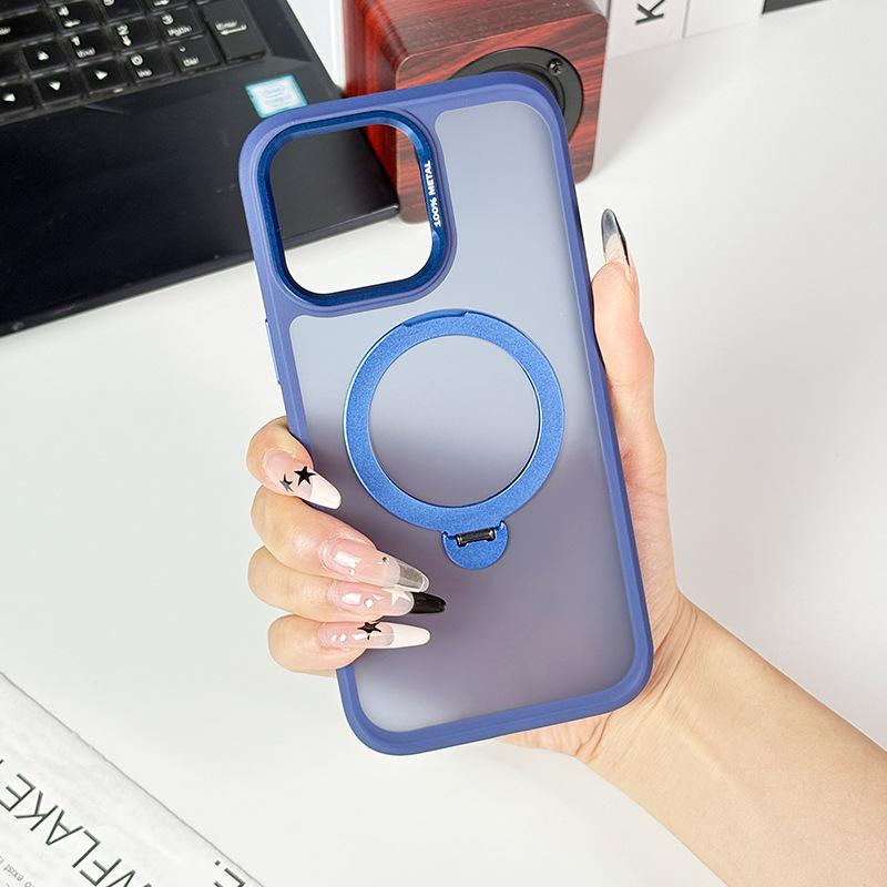 Phone Case Hardware Bracket Magnetic Suction Phone Case Ins Skin Feel for IPhone 16 Protective Case