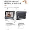2.4G Wireless Video Doorbell Camera 4.3-inch IPS Screen Home Apartment Two-Way Voice Intercom Night Vision Smart Visual Doorbell
