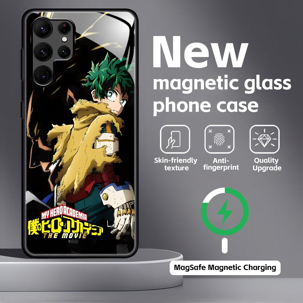Deku My Hero Academia  Phone Case For Samsung S25 S24 S23 S22 S21 S20 Plus Ultra Note20 Glass Magnetic Case