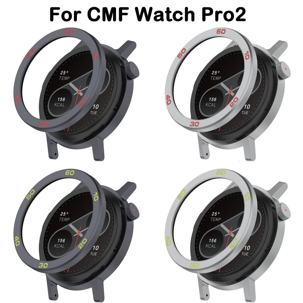 

Replacement Watch Bezel Metal Screen Protector New Case Cover Ring for CMF Watch Pro2 срібний/зелений