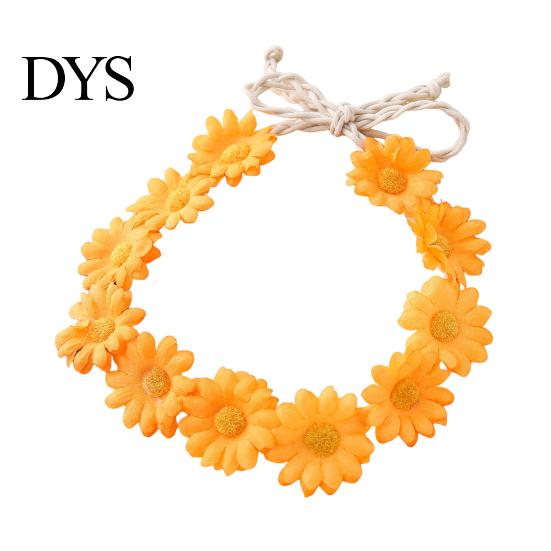Children Stage Performance Headband Daisy/Sunflower Wreath for Women Girls, Adjustable Floral Crown Cute Macaron Color Flower Beach Vacation
