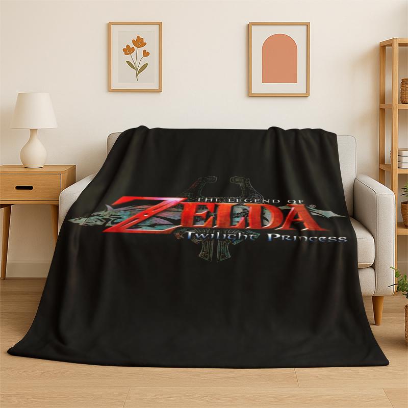 Classic Game Z-Zelda Cartoon Link Flannel Blanket Soft Warm Throw Blanket for Bedroom Living Room Bed Travel Camping Picnic