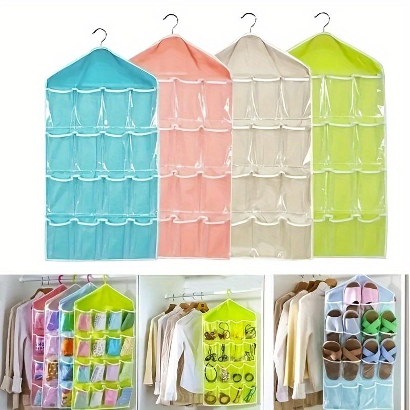 Space-Saving Transparent Hanging Wardrobe Organizer, Multi-Pocket Mesh Storage Bag for Underwear, Socks & Accessories
