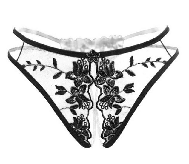 Комплект стрінгів з вирізом у промежині та швидким розстібанням - Пристрасна білизна для веселих ночей