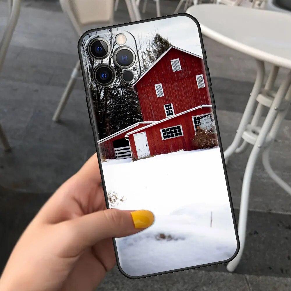 Schneelandschaft Handyhülle für iPhone Samsung Galaxy Redmi Xiaomi Oppo OnePlus Note SA 7 8 9 10 11 12 13 14 20 21 22 23 53 54 Pro Max Ultra TPU Soft