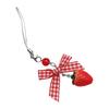 Cute Bowknot Phone Charm Handmade Strawberry Phone Pendant Tomato Phone Jewelry Resin Material for Woman Girls Teens