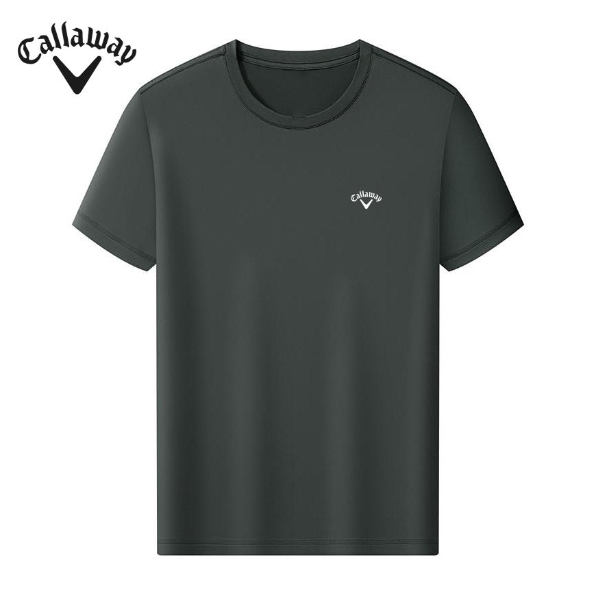 Callaway 2025 Summer Embroidery High-quality Golf Casual Sports Style Solid Color Round Neck Short Sleeved T-shirt
