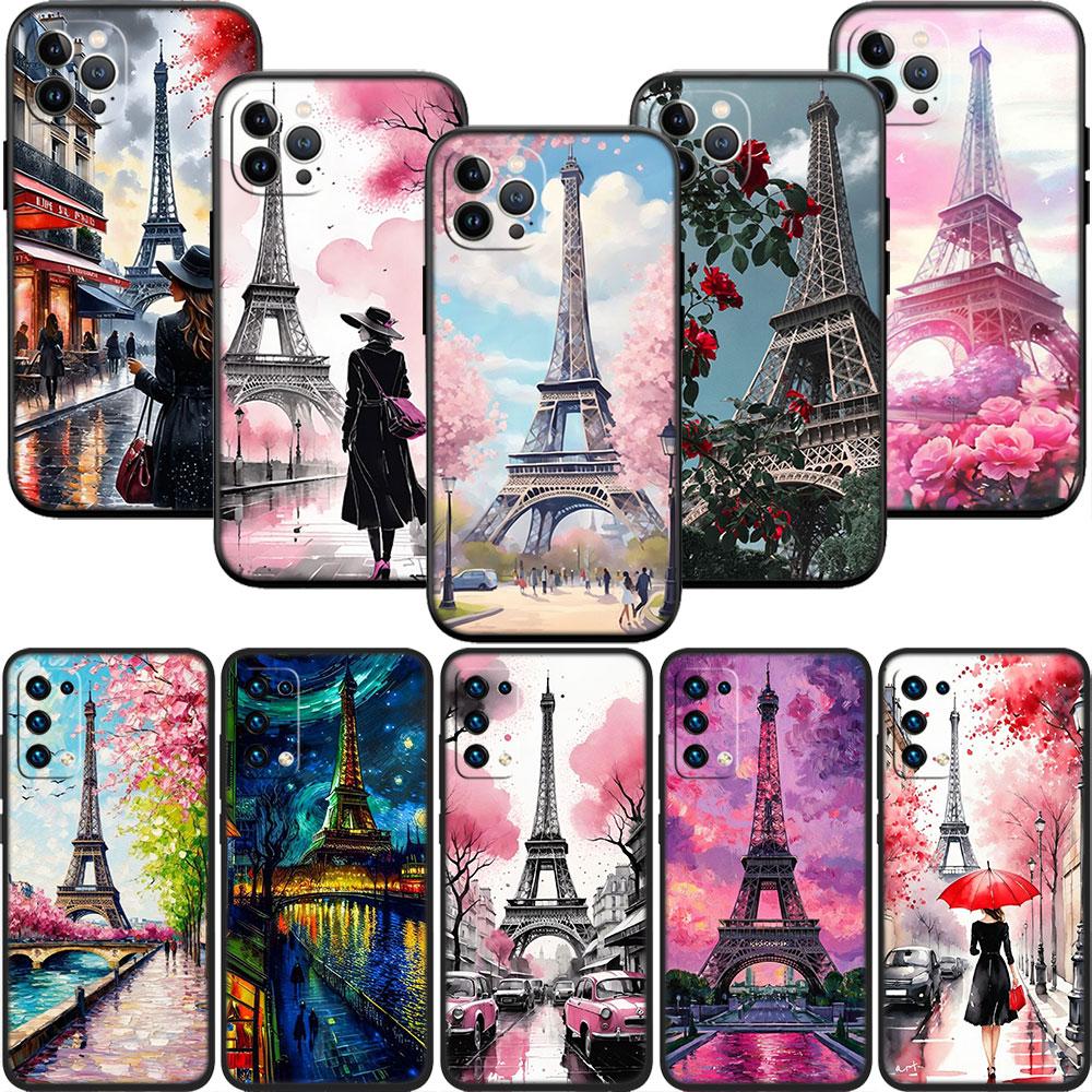 CJ57 France Paris Eiffel tower Phone Case for Samsung Galaxy S20 S21 S22 Ultra FE + Plus A21S A22 A24 A25 A26 A30 A30S A31