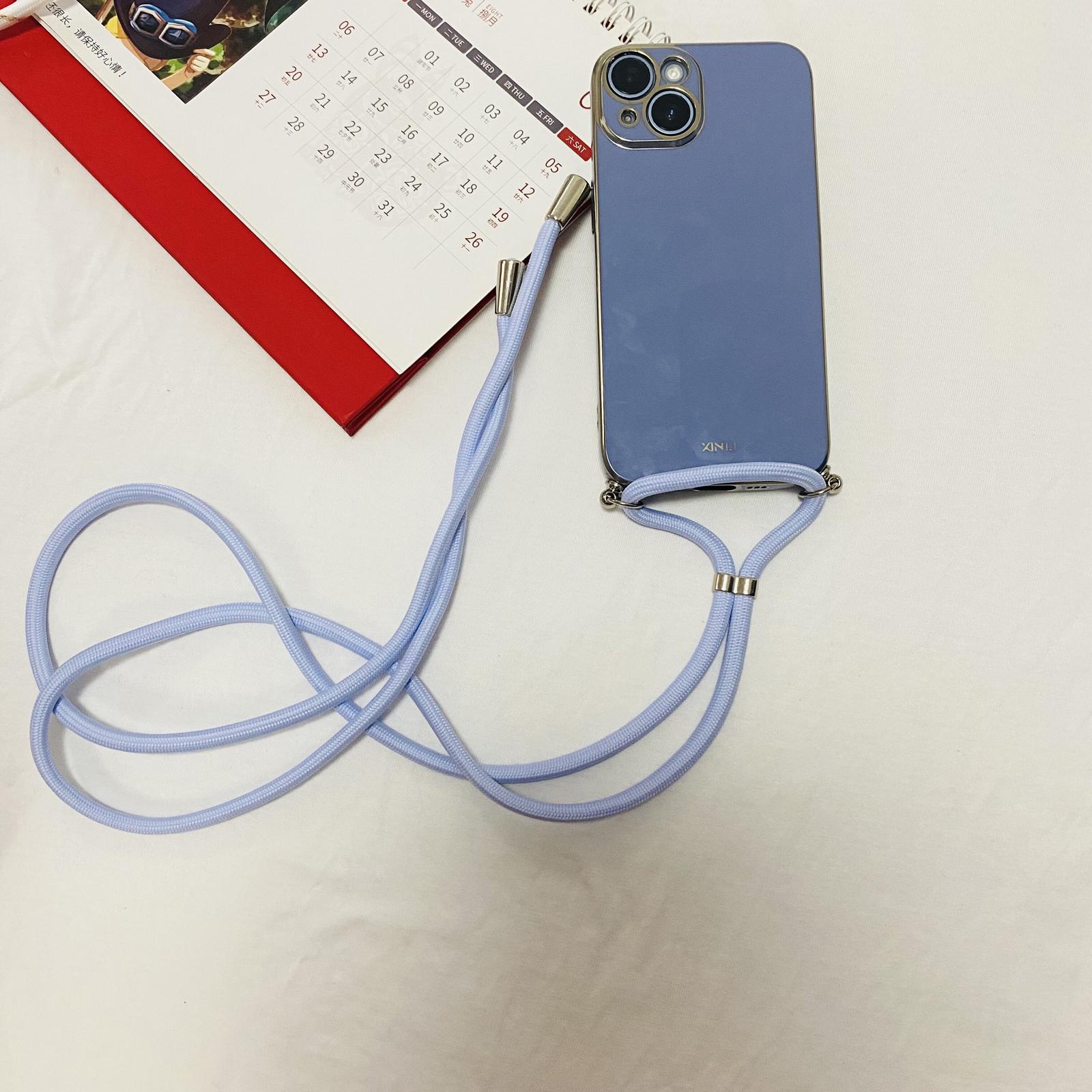 

Crossbody Lanyard Cord Plating Soft Case For Xiaomi Redmi Note 13 12 11 10 Pro 4G 5g 12C Note 9s 8 7 A1 K60 K20 Strap Back Cover Redmi Note 13 5G&Case & Strap