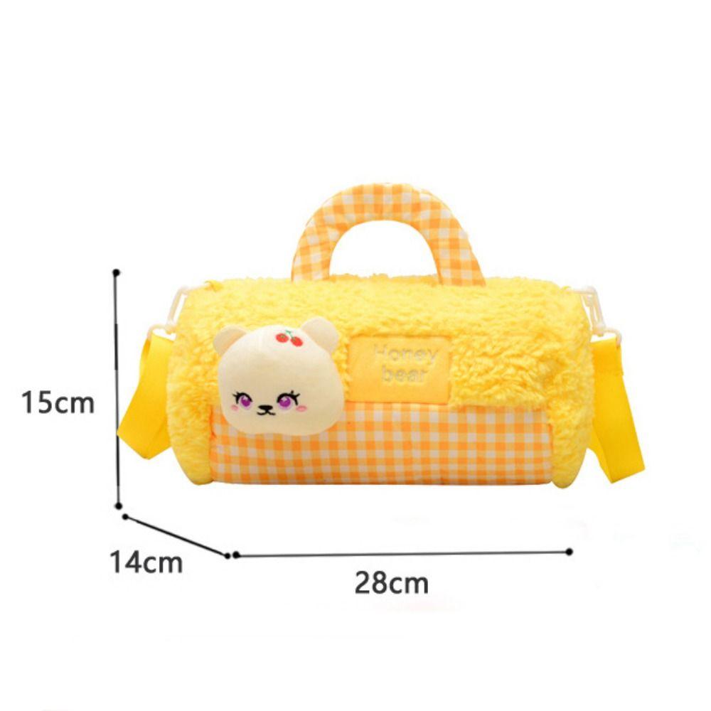 Phone Bag Doll Shoulder Bag Animals Cartoon Plush Schoolbag Cylindrical Plush Backpack  Lady
