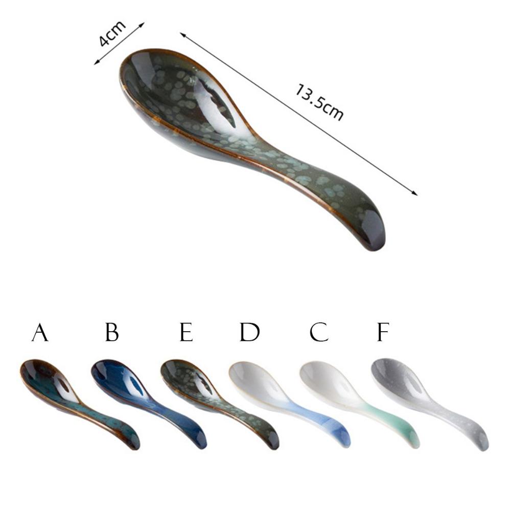 Stirring Kids Ceramic Dinnerware Eating Mixing Soup Spoons Tableware Kitchen Utensil Cutlery