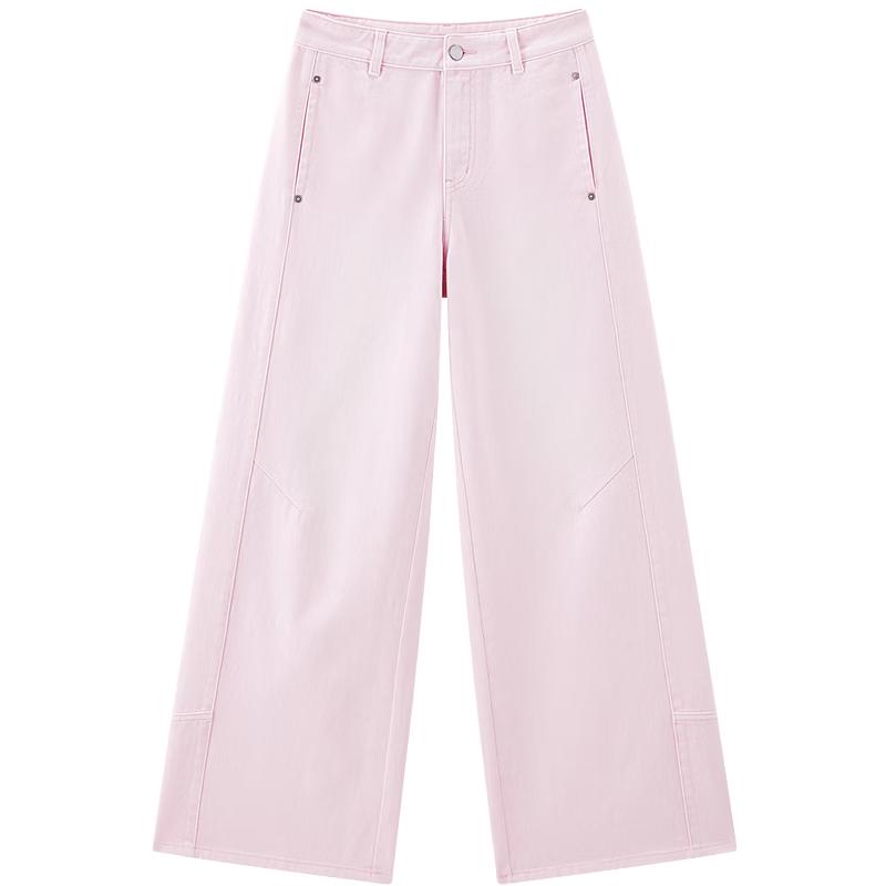Women s High-Waist Straight Wide-Leg Cotton Pants M