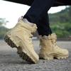2025Winter Men Outdoor Boots Combat Men's Ankle Boots Tactical Large Casual Shoes Men's Work Safety Shoes Motorcycle Boots