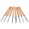 Set 8 Piese Unelte Strung pentru Strungire Cap Oțel Mangan 65 Mâner Făg Kit Dalți pentru Prelucrarea Lemnului cu Cutie de Depozitare