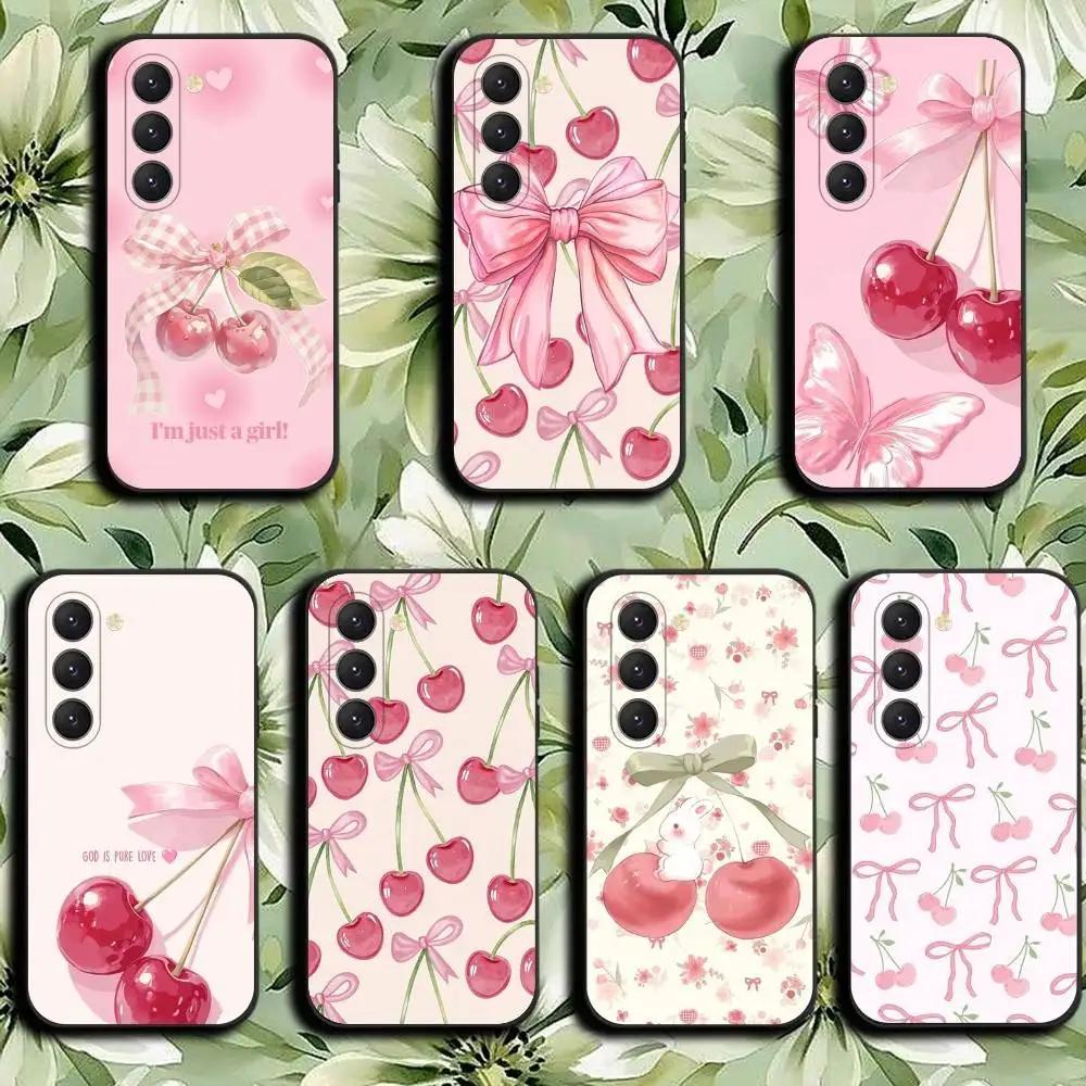 Süße Frucht Rosa Kirschen Handyhülle Für Samsung Galaxy A52 A42 A32 A22 A12 A02S A72 A73 A51 A41 A31 A21S A71 A40 A30S A20S