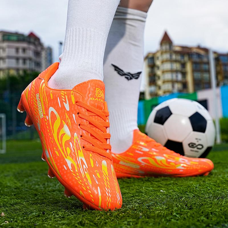 31-44  Football Shoes Shock Absorption Anti-skid and Wear-resistant Long Spike Outdoor Sports Training Football Shoes