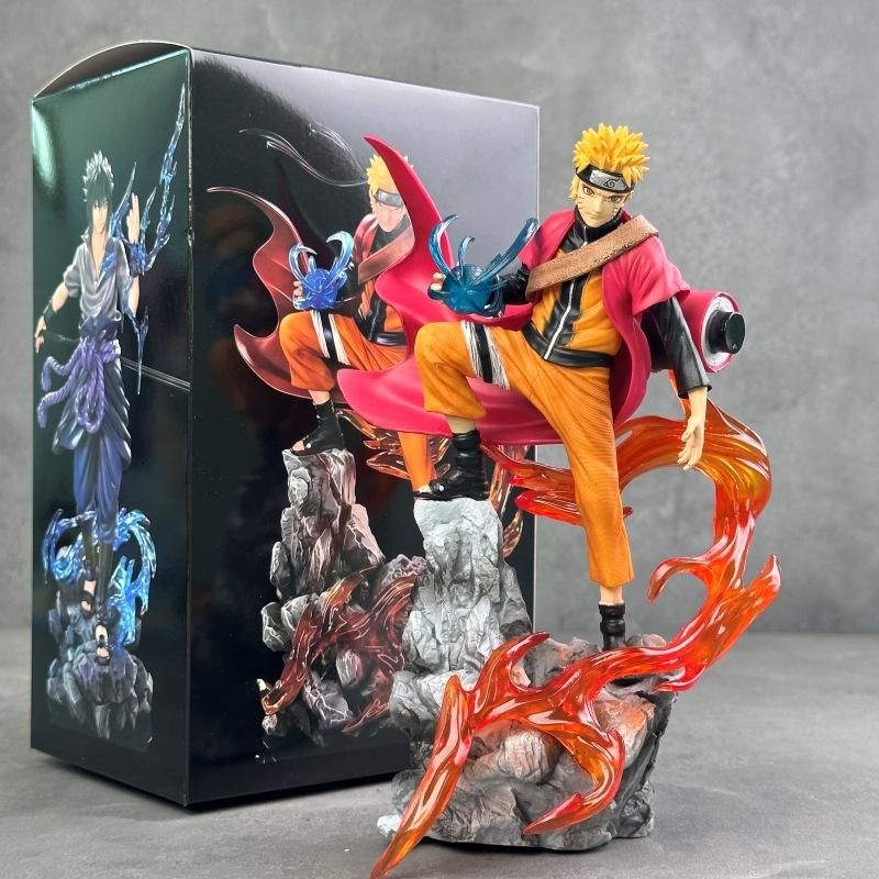 Naruto Animation Ten Years Hundred Ninja Naruto Sasuke Doll Animation Peripheral Scene Table Model Ornament Gift Wholesale