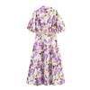 European and American Style, New Women's Clothing, Foreign Style, Flower Print Dress with Belt 5029107