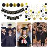 Graduation Banners Grad Sign Set Paper Stars Balls Grad Banner For College High School University Door Ceiling Wall Tree Home
