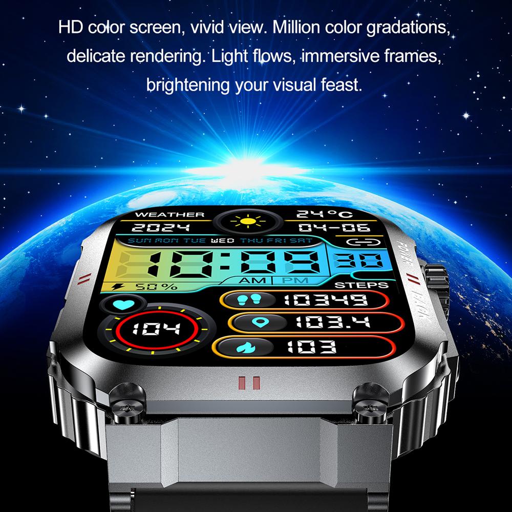 New Deeply Water Resistant SmartWatch Men Heart Rate Sleep Monitoring Reminder feature 100+ Sports Modes Smart Watch Men