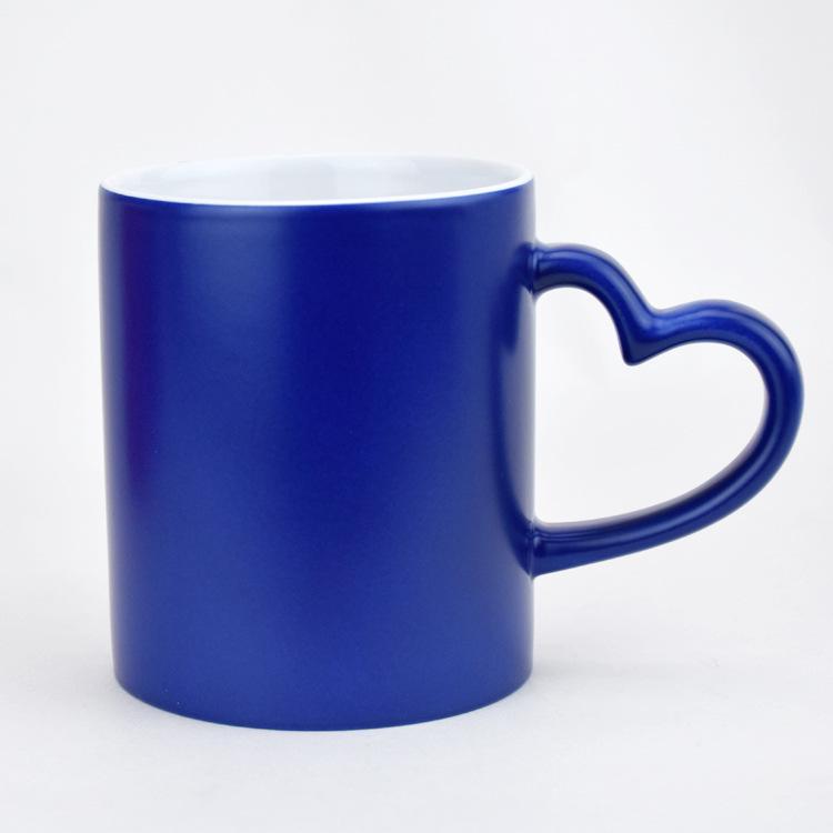 Starry Sky Heart Handle Temperature-Sensitive Color-Changing Cup with Customizable Image Logo