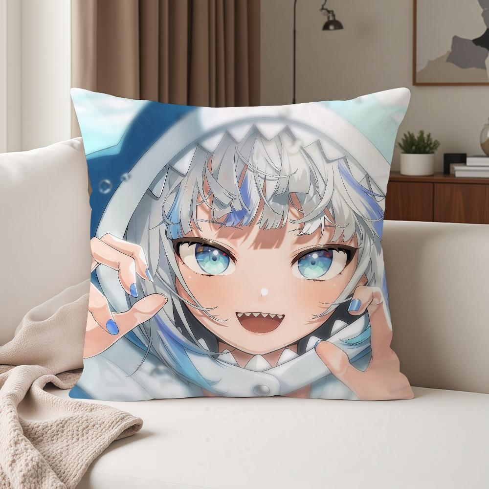 Virtual Ggawr Gura Anime Pillow Case Suitable For Bedrooms Living Rooms Cars Home Decoration
