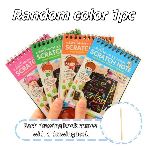Scratch Graffiti Book DIY Cartoon Sketch Book Colorful Scratch Painting Surprise Coating Magic Book