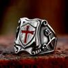 New Punk Shield Cross Drop Rubber Ring, Retro and Fashionable Men's Ring