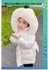 Girls' Mid-Length Bright Down Jacket - Wash-Free, Warm, Thickened for Winter