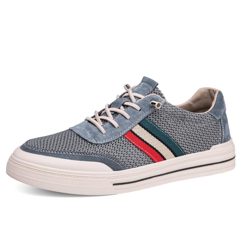 2025 spring and summer new mesh casual shoes men's fashion breathable board shoes student trend mesh men's shoes large top layer