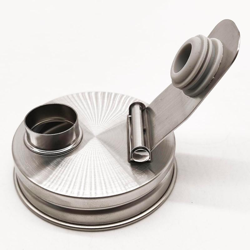 Regular Mouth Stainless Steel Pour Spout Flip Cap For Glass Ball Mason Jars