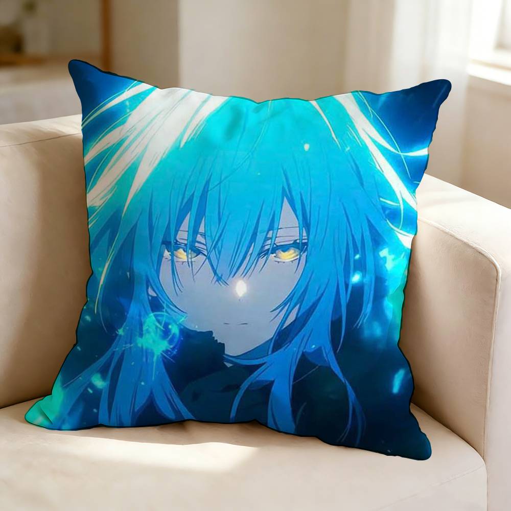 Anime GGot Reincarnated As a SSlime Pillow Case Square DoubleSided Sofa Cushion Cover Bedroom Bedside Pillow