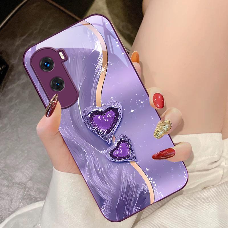 Bernstein Doppeltes Liebes-Für Honor 200 90 8X 9X Pro Lite P50 P40 Nova 10 11i P60 Magic4 6 Mate 20 50 Gehärtetes Glas Handyhülle